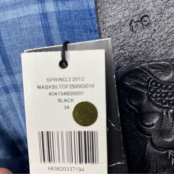 Ralph Lauren NWT 2012 Steer-Head Skull Black Calf Leather Western Tooled Belt - Picture 6 of 8